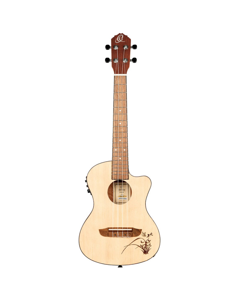 Ortega RU5CE-TE Bonfire Series Preamp Tenor Ukulele 4 String - Spruce/Sapele Natural