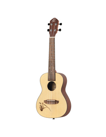Ortega RU5L Bonfire Series Concert Ukulele 4 String Lefty - Spruce/Sapele Natural