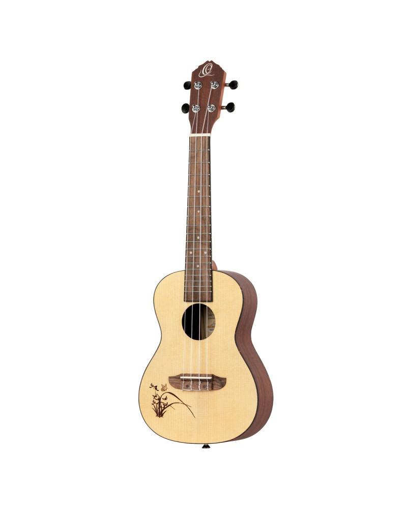 Ortega RU5L Bonfire Series Concert Ukulele 4 String Lefty - Spruce/Sapele Natural