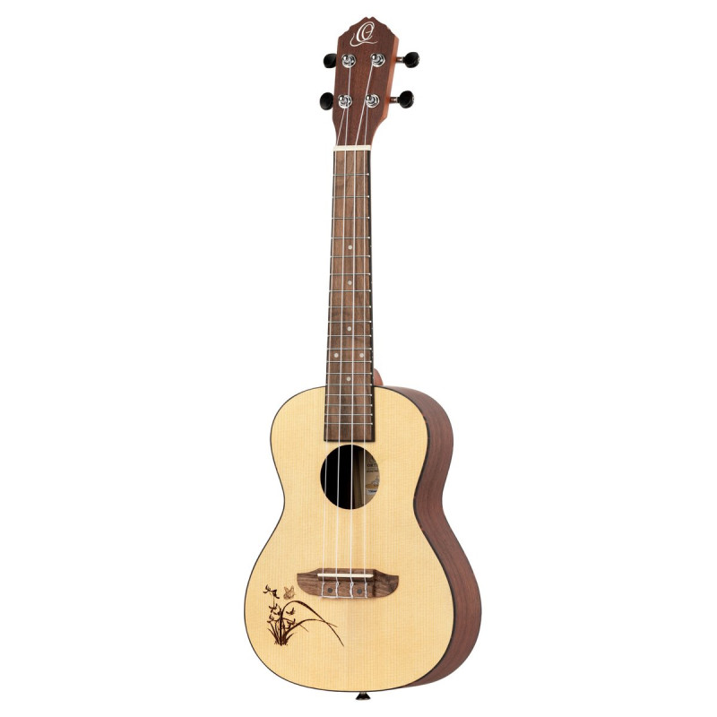 Ortega RU5L Bonfire Series Concert Ukulele 4 String Lefty - Spruce/Sapele Natural