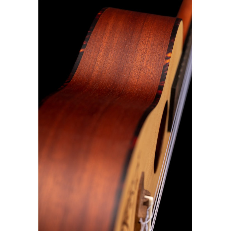 Ortega RU5L Bonfire Series Concert Ukulele 4 String Lefty - Spruce/Sapele Natural