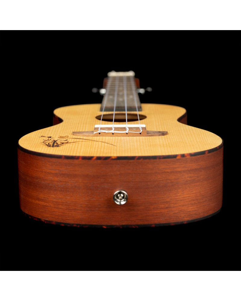 Ortega RU5L Bonfire Series Concert Ukulele 4 String Lefty - Spruce/Sapele Natural
