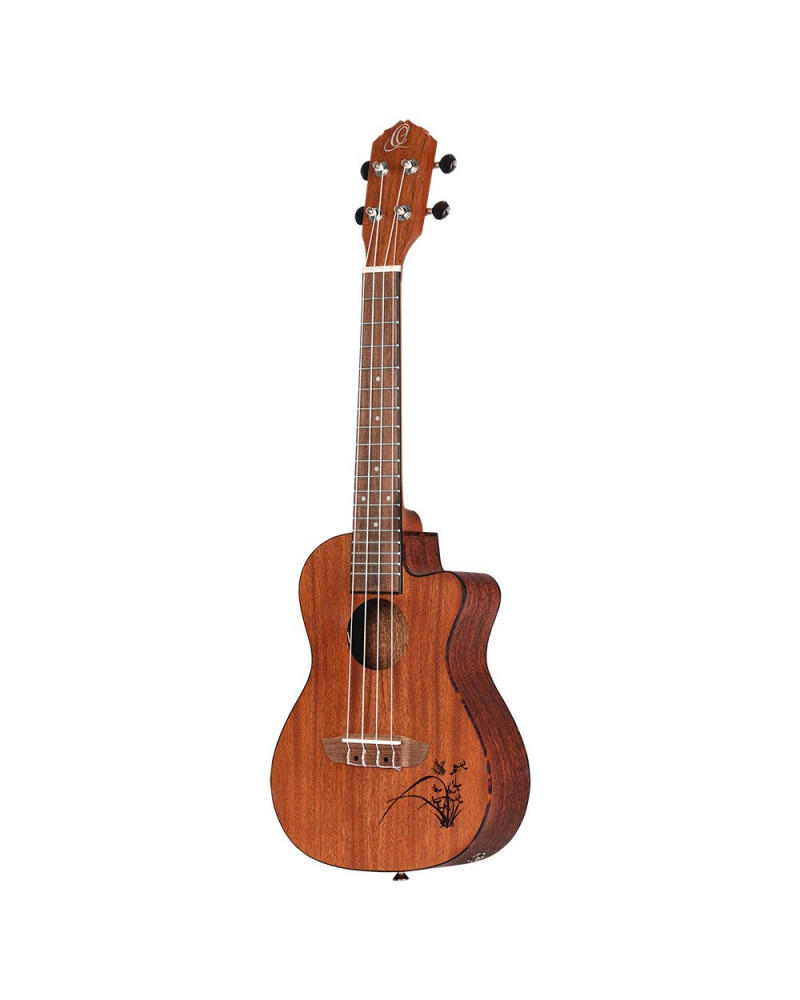 Ortega RU5MM-CE Bonfire Series Preamp Concert Ukulele 4 String - Sapele Natural