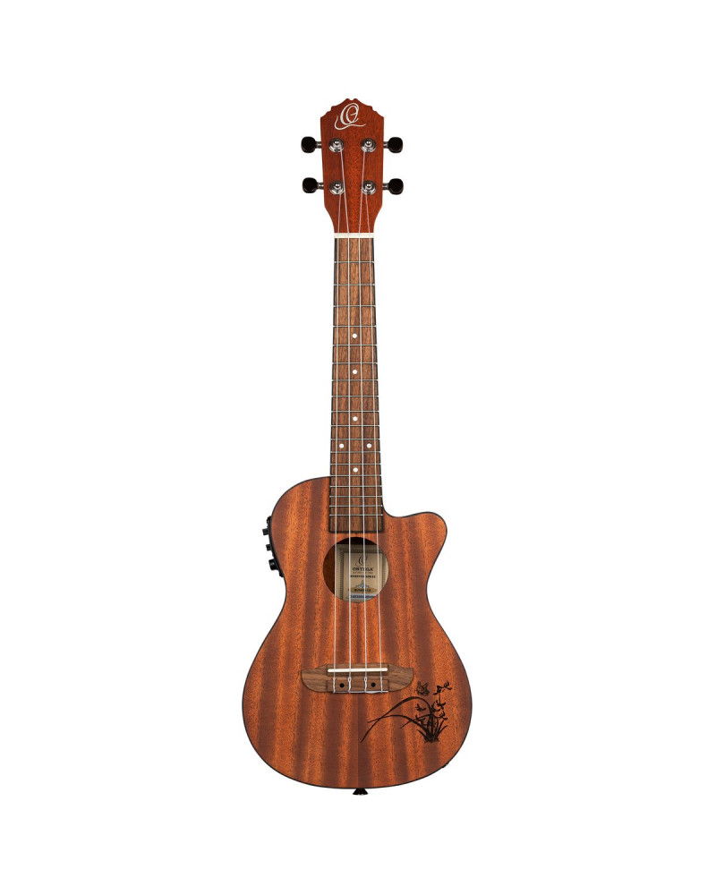 Ortega RU5MM-CE Bonfire Series Preamp Concert Ukulele 4 String - Sapele Natural