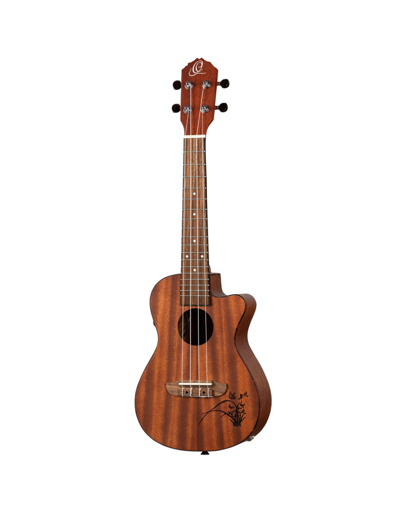 Ortega RU5MM-CE Bonfire Series Preamp Concert Ukulele 4 String - Sapele Natural