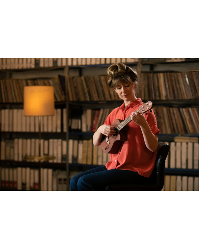 Ortega RU5MM-CE Bonfire Series Preamp Concert Ukulele 4 String - Sapele Natural