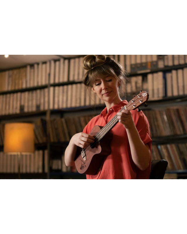 Ortega RU5MM-CE Bonfire Series Preamp Concert Ukulele 4 String - Sapele Natural