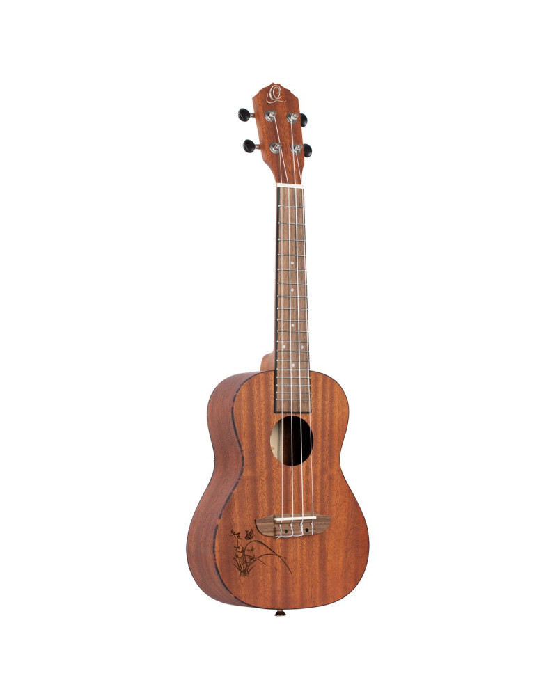 Ortega RU5MM-L Bonfire Series Concert Ukulele 4 String Lefty - Sapele Natural