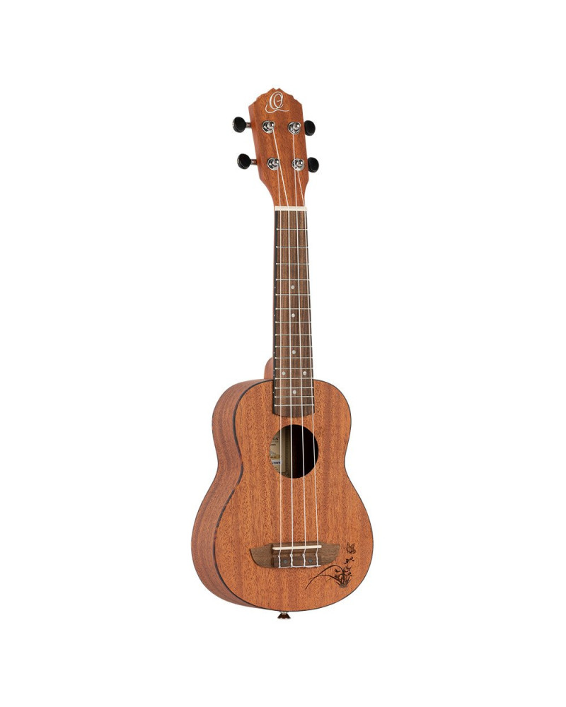 Ortega RU5MM-SO Bonfire Series Soprano Ukulele 4 String - Sapele Natural