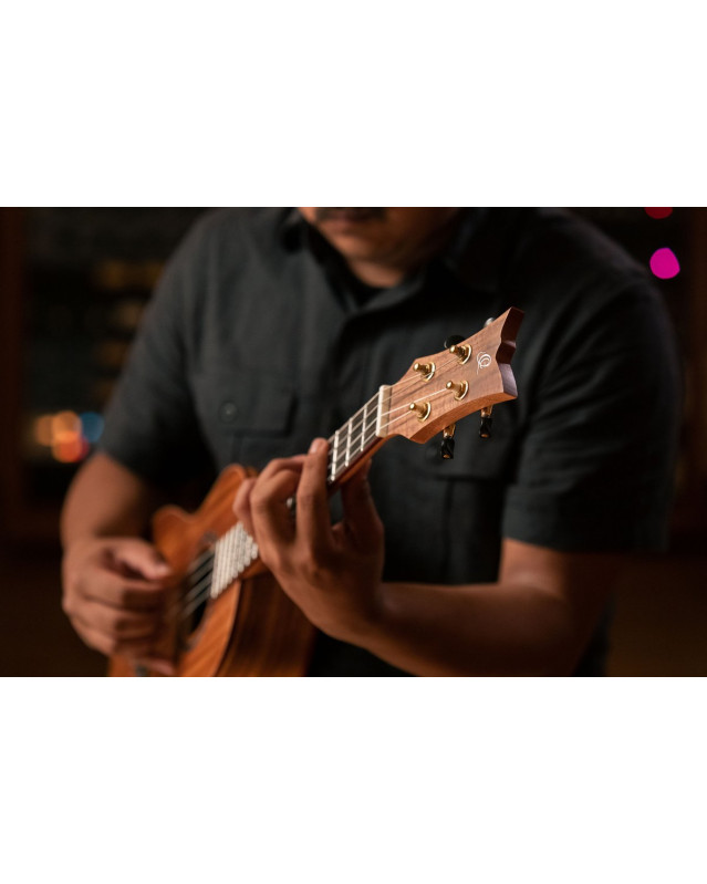 Ortega RUACA-BA Timber Series Baritone Ukulele 4 String - Acacia Natural + Bag