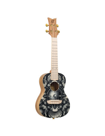 Ortega RUAR-BI Art Series Concert Ukulele 4 String - Spruce / Catalpa Birds