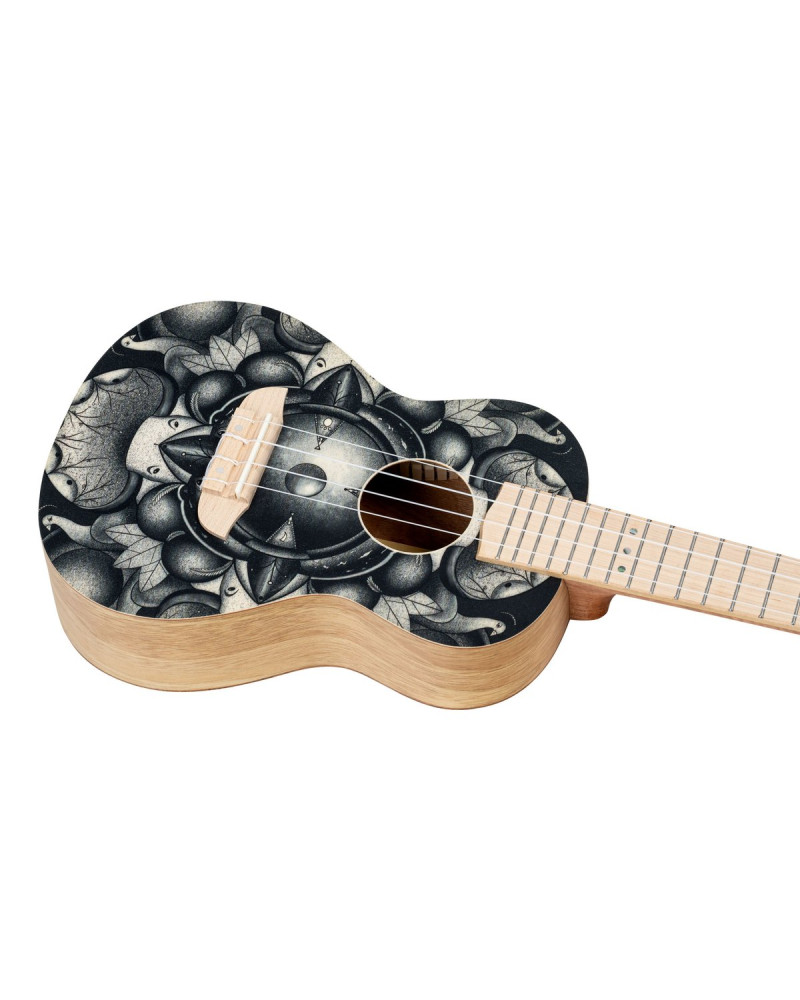 Ortega RUAR-BI Art Series Concert Ukulele 4 String - Spruce / Catalpa Birds