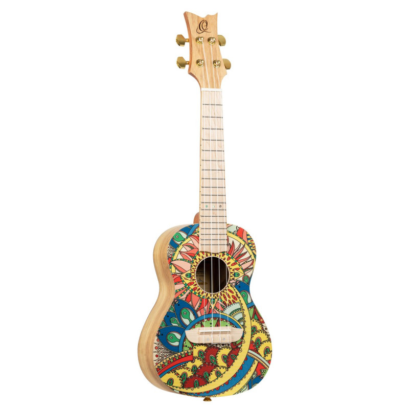 Ortega RUAR-MI Art Series Concert Ukulele 4 String - Spruce / Catalpa Mystic India
