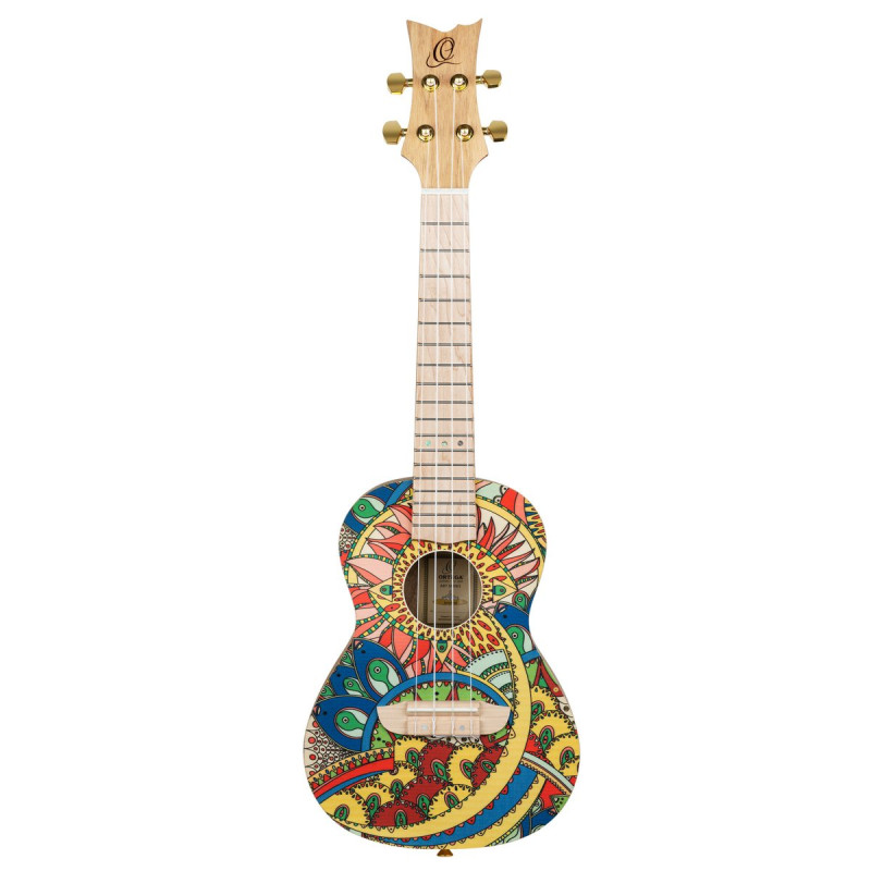 Ortega RUAR-MI Art Series Concert Ukulele 4 String - Spruce / Catalpa Mystic India