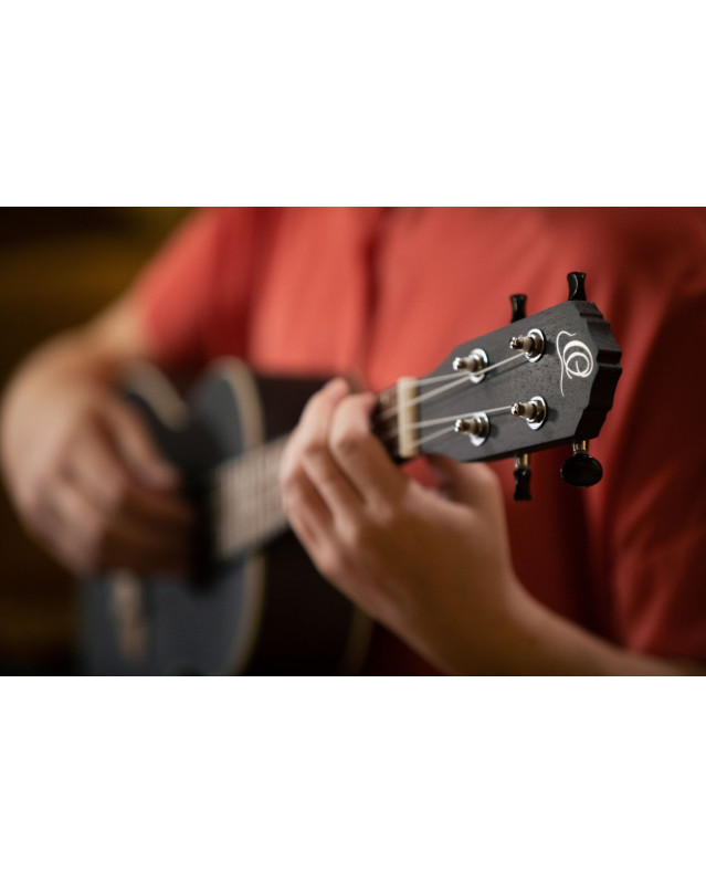 Ortega RUCOAL Earth Series Concert Ukulele 4 String - Okoume Coal Black