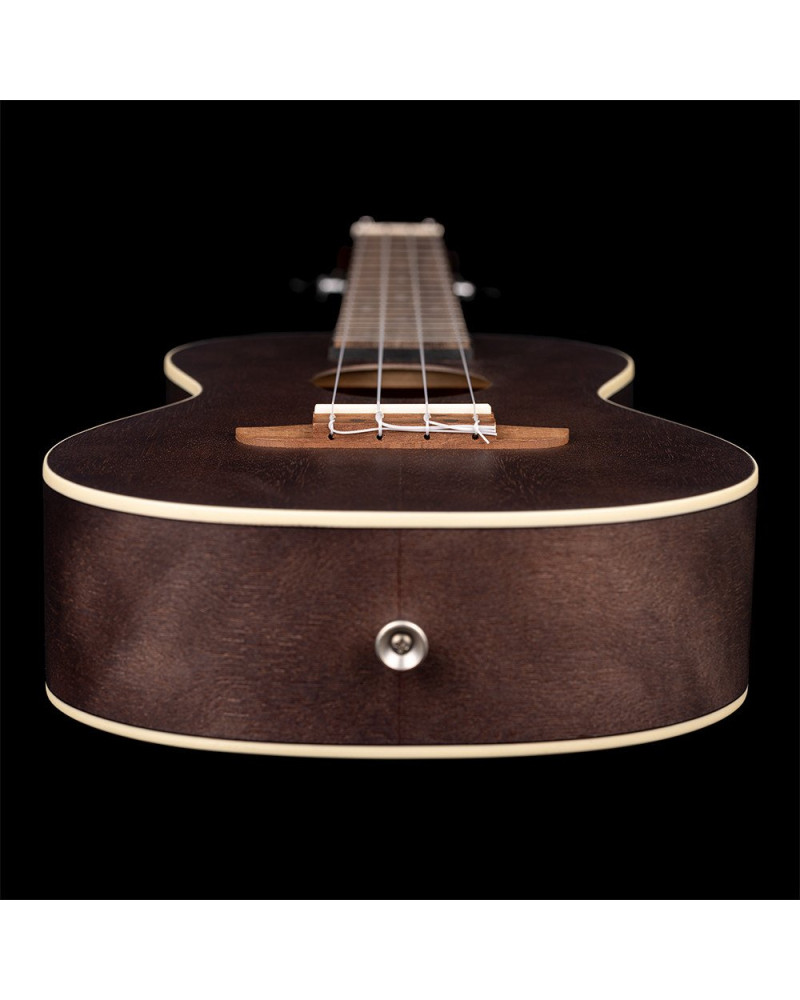 Ortega RUCOAL Earth Series Concert Ukulele 4 String - Okoume Coal Black