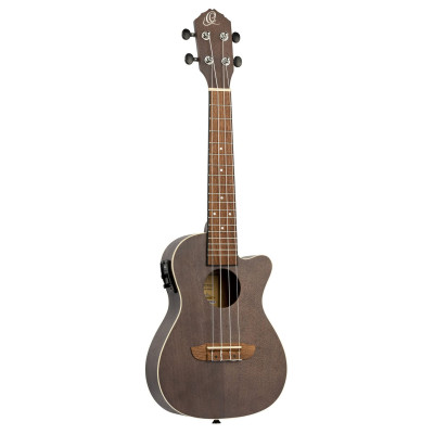 Ortega RUCOAL-CE Earth Series Concert Preamp Ukulele 4 String - Okoume Coal Black