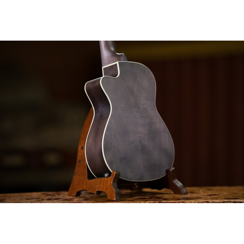 Ortega RUCOAL-CE Earth Series Concert Preamp Ukulele 4 String - Okoume Coal Black