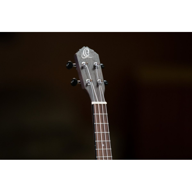 Ortega RUCOAL-CE Earth Series Concert Preamp Ukulele 4 String - Okoume Coal Black
