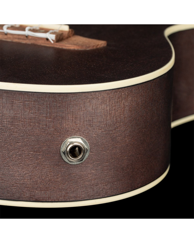 Ortega RUCOAL-CE Earth Series Concert Preamp Ukulele 4 String - Okoume Coal Black
