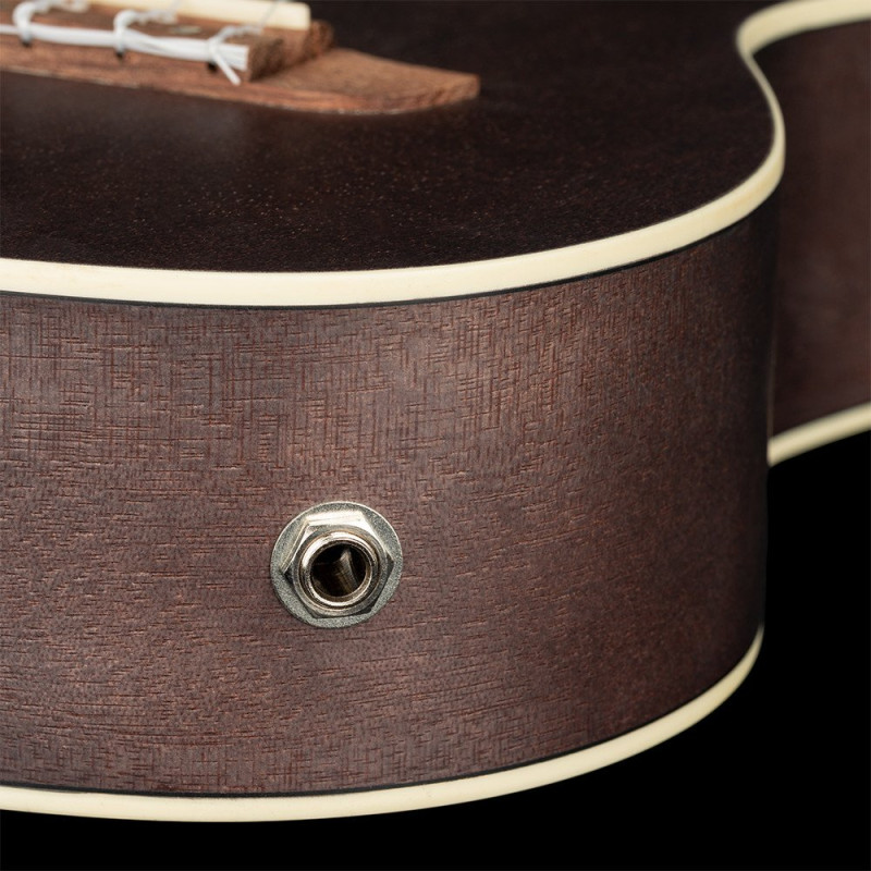 Ortega RUCOAL-CE Earth Series Concert Preamp Ukulele 4 String - Okoume Coal Black