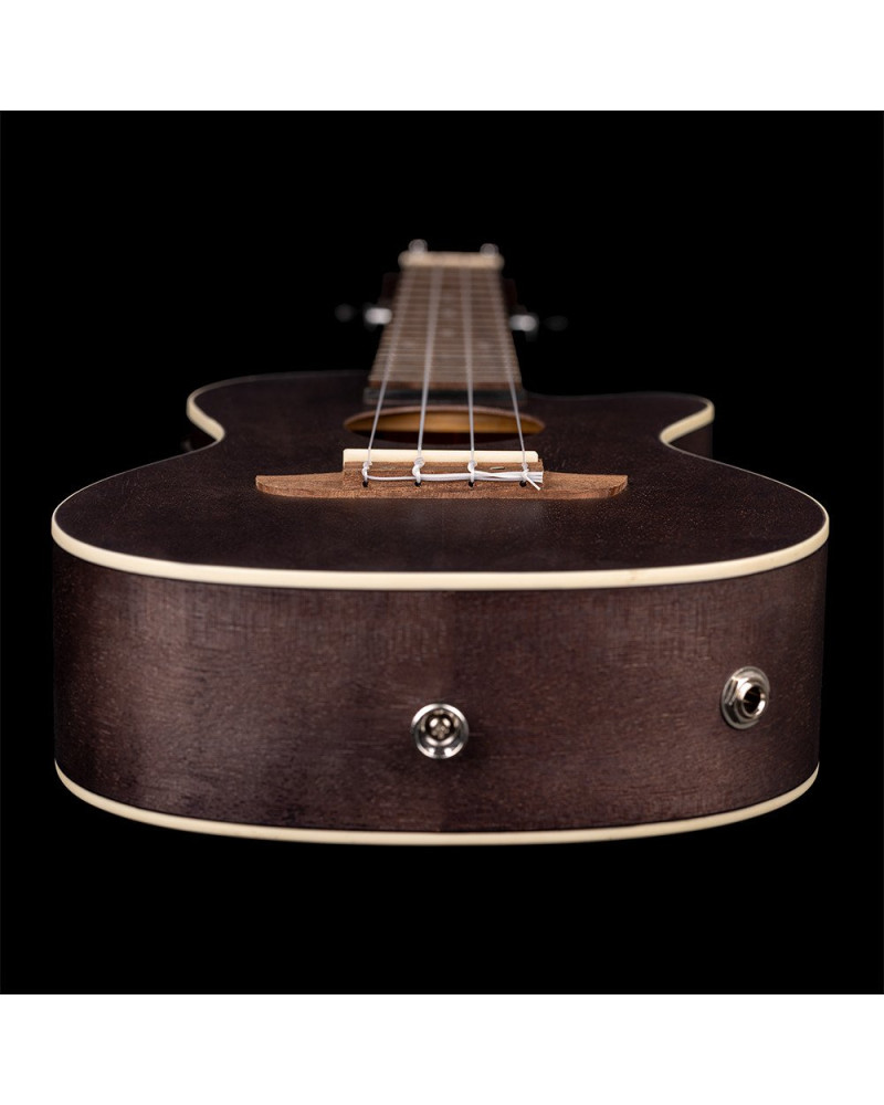 Ortega RUCOAL-CE Earth Series Concert Preamp Ukulele 4 String - Okoume Coal Black