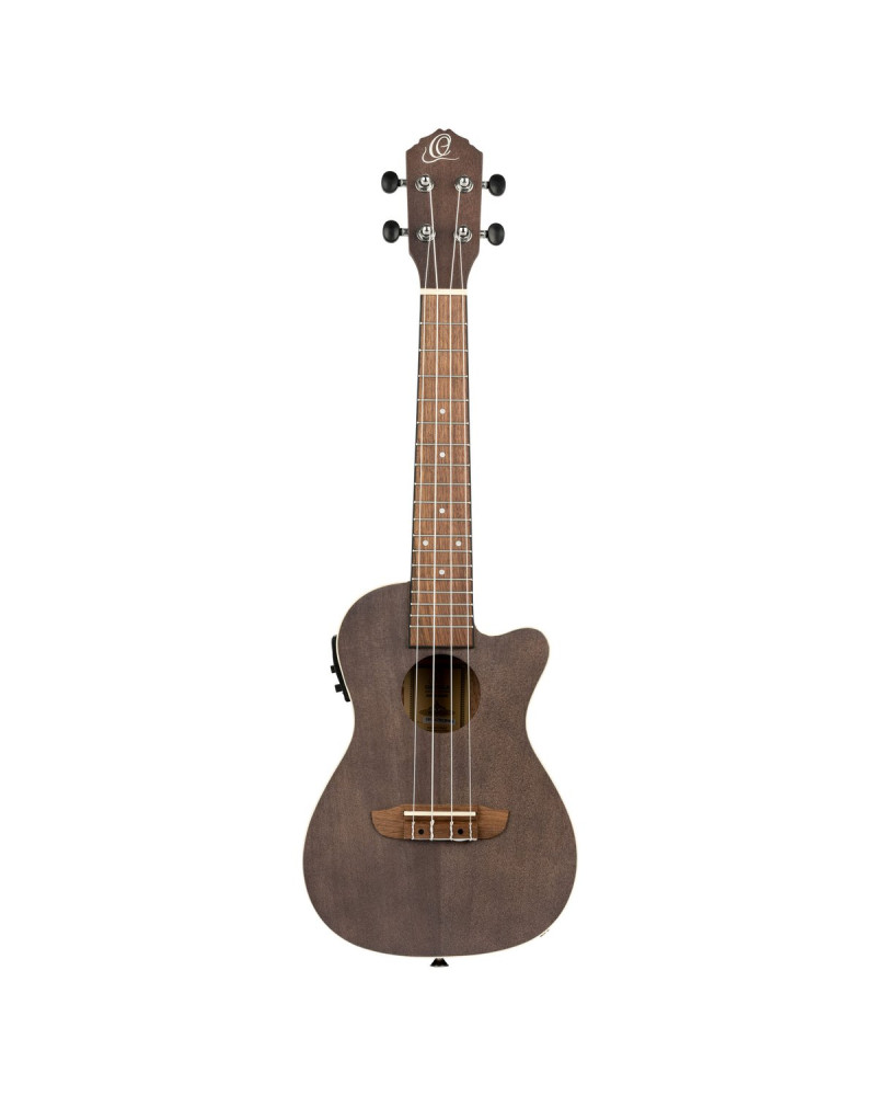 Ortega RUCOAL-CE Earth Series Concert Preamp Ukulele 4 String - Okoume Coal Black