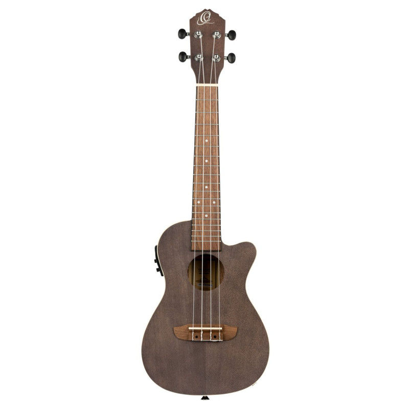 Ortega RUCOAL-CE Earth Series Concert Preamp Ukulele 4 String - Okoume Coal Black