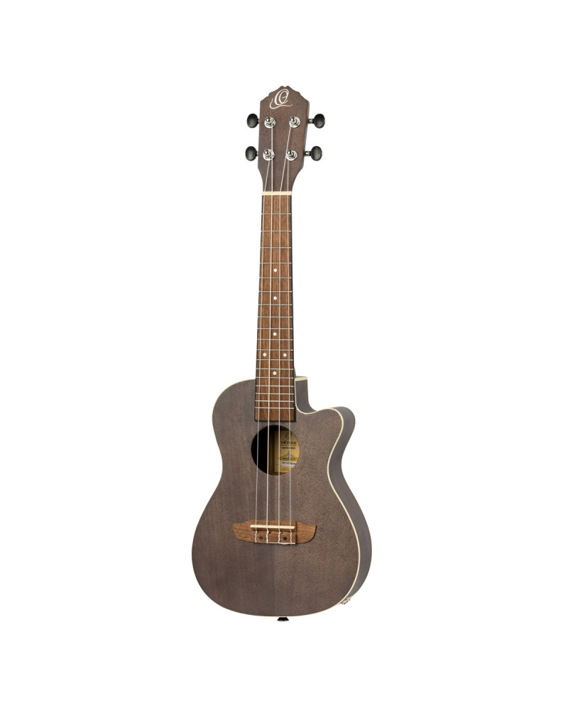 Ortega RUCOAL-CE Earth Series Concert Preamp Ukulele 4 String - Okoume Coal Black