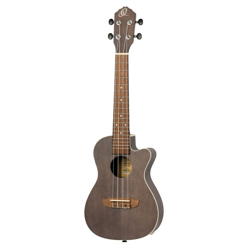 Ortega RUCOAL-CE Earth Series Concert Preamp Ukulele 4 String - Okoume Coal Black