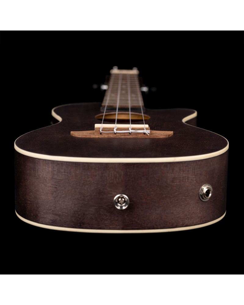 Ortega RUCOAL-CE Earth Series Concert Preamp Ukulele 4 String - Okoume Coal Black