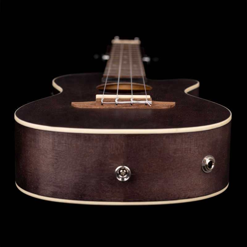 Ortega RUCOAL-CE Earth Series Concert Preamp Ukulele 4 String - Okoume Coal Black