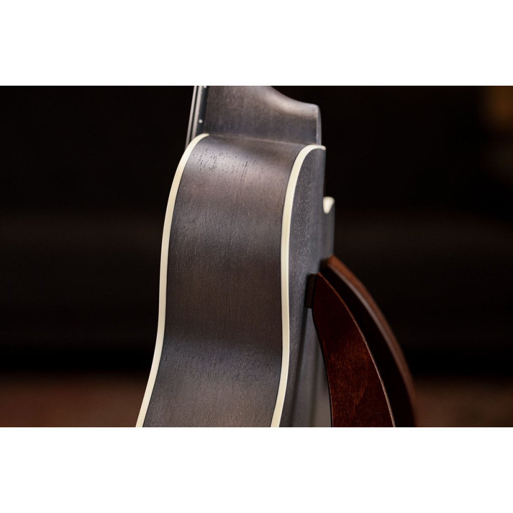 Ortega RUCOAL-CE-L Earth Series Concert Preamp Ukulele 4 String Lefty - Okoume Coal Black