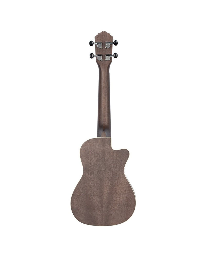Ortega RUCOAL-CE-L Earth Series Concert Preamp Ukulele 4 String Lefty - Okoume Coal Black