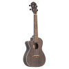 Ortega RUCOAL-CE-L Earth Series Concert Preamp Ukulele 4 String Lefty - Okoume Coal Black