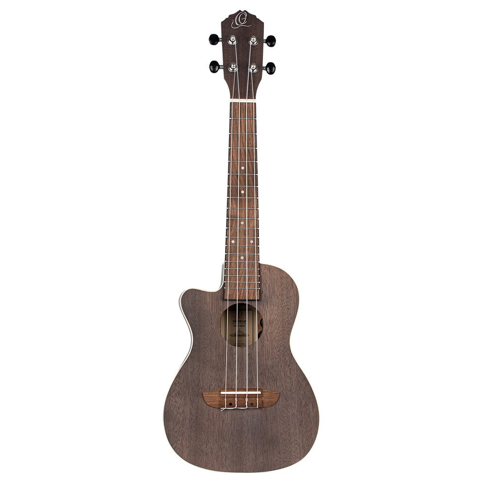 Ortega RUCOAL-CE-L Earth Series Concert Preamp Ukulele 4 String Lefty - Okoume Coal Black
