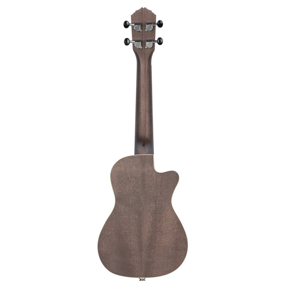 Ortega RUCOAL-CE-L Earth Series Concert Preamp Ukulele 4 String Lefty - Okoume Coal Black