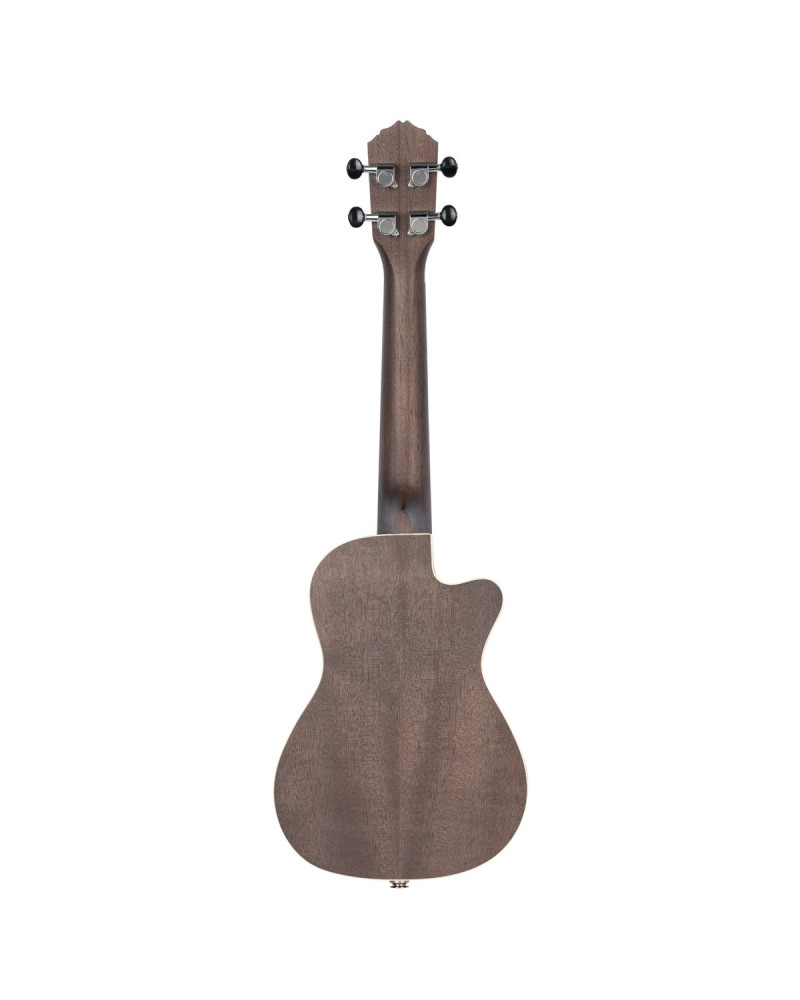 Ortega RUCOAL-CE-L Earth Series Concert Preamp Ukulele 4 String Lefty - Okoume Coal Black