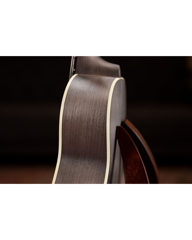 Ortega RUCOAL-L Earth Series Concert Ukulele 4 String Lefty - Okoume Coal Black