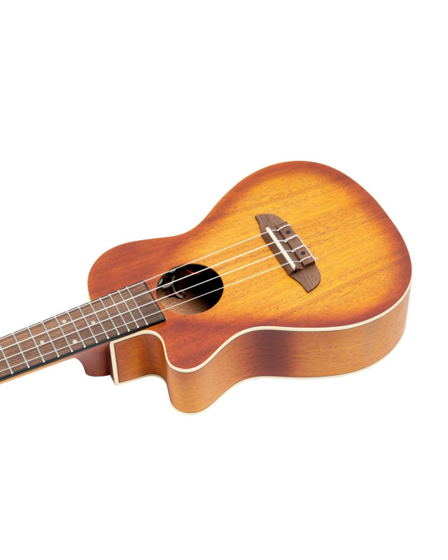 Ortega RUDAWN-CE-L Earth Series Concert Preamp Ukulele 4 String Lefty - Sunburst