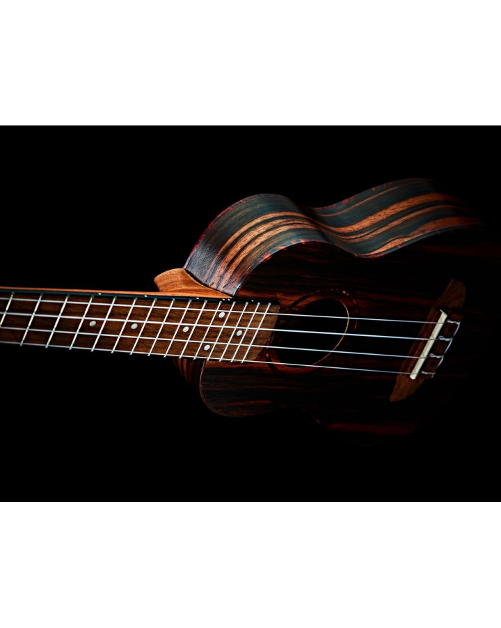 Ortega RUEB-CC-L Timber Series Concert Ukulele 4 String Lefty - Ebony Natural + Bag