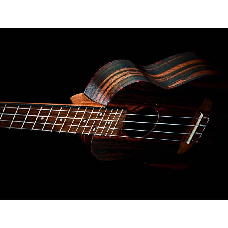 Ortega RUEB-CC-L Timber Series Concert Ukulele 4 String Lefty - Ebony Natural + Bag