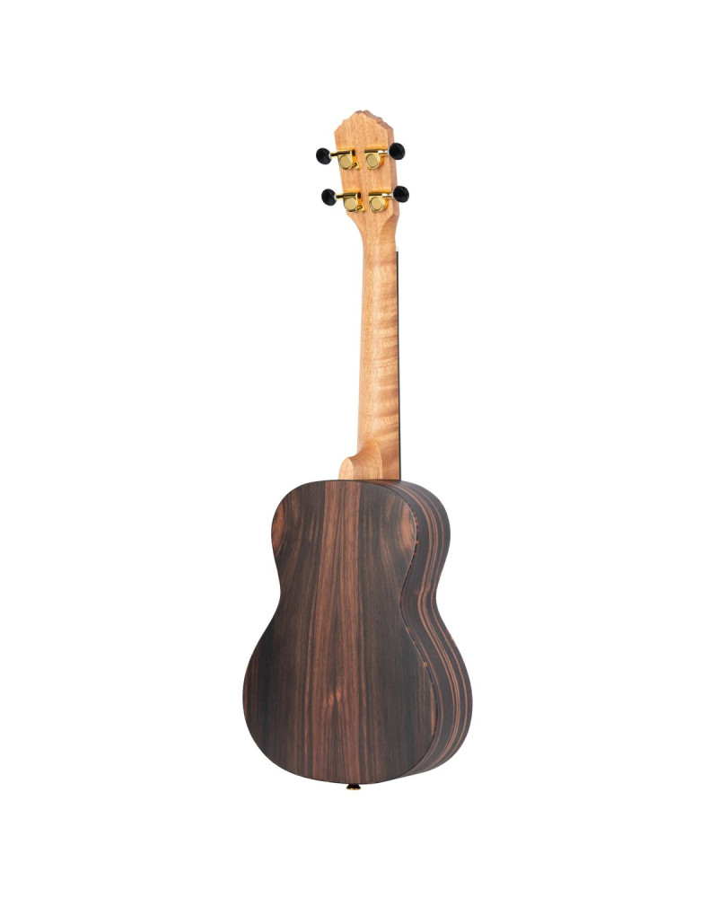 Ortega RUEB-CC-L Timber Series Concert Ukulele 4 String Lefty - Ebony Natural + Bag