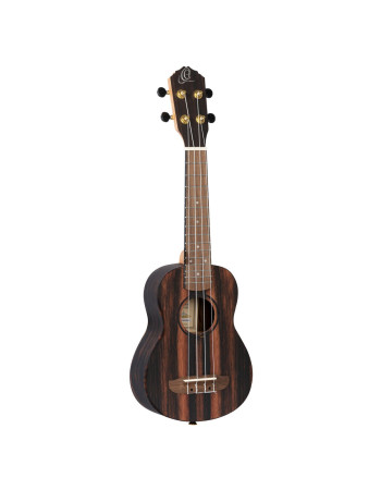 Ortega RUEB-SO Timber Series Soprano Ukulele 4 String - Ebony Natural + Bag