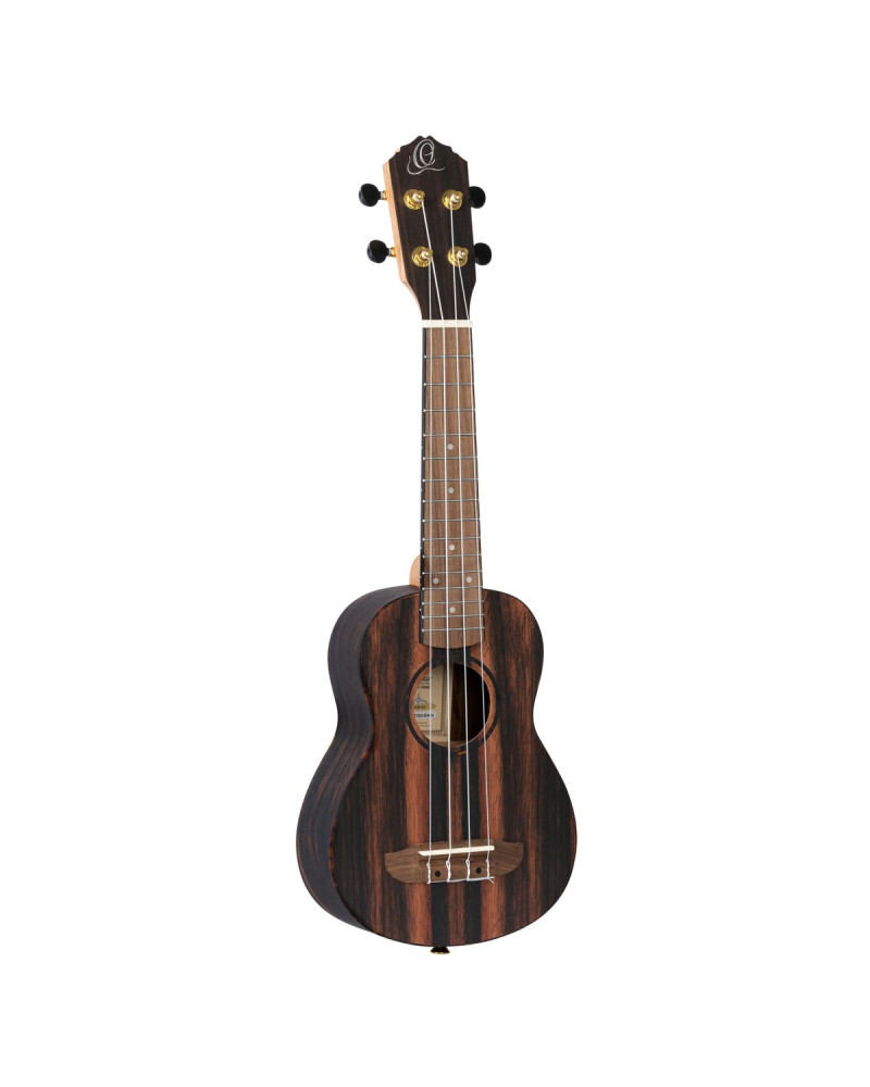Ortega RUEB-SO Timber Series Soprano Ukulele 4 String - Ebony Natural + Bag
