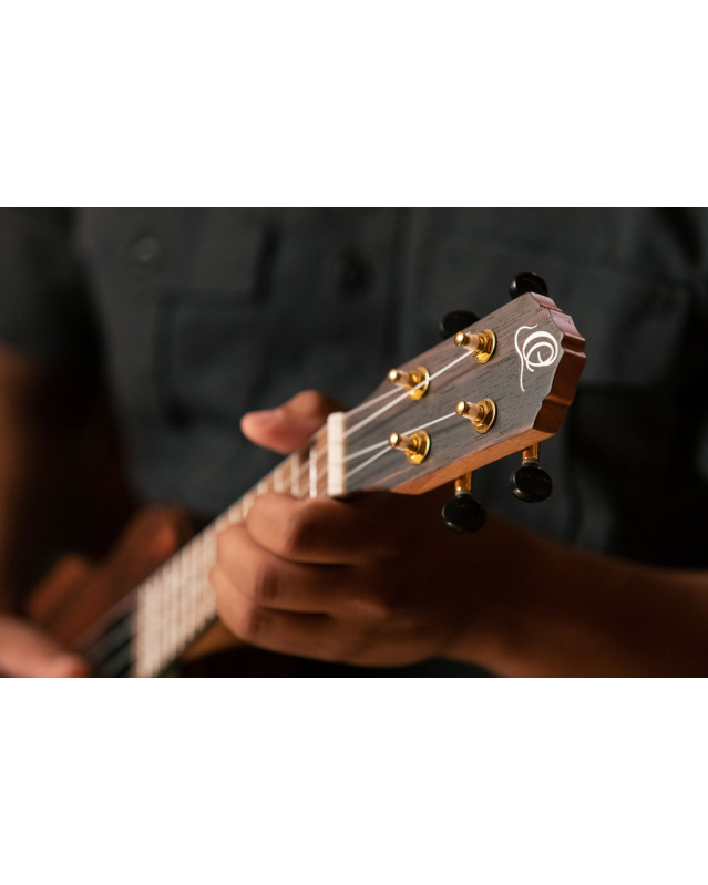 Ortega RUEB-SO Timber Series Soprano Ukulele 4 String - Ebony Natural + Bag