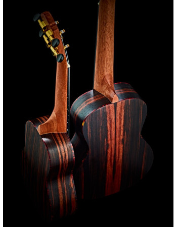 Ortega RUEB-SO Timber Series Soprano Ukulele 4 String - Ebony Natural + Bag