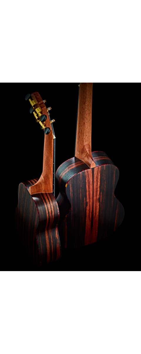Ortega RUEB-SO Timber Series Soprano Ukulele 4 String - Ebony Natural + Bag