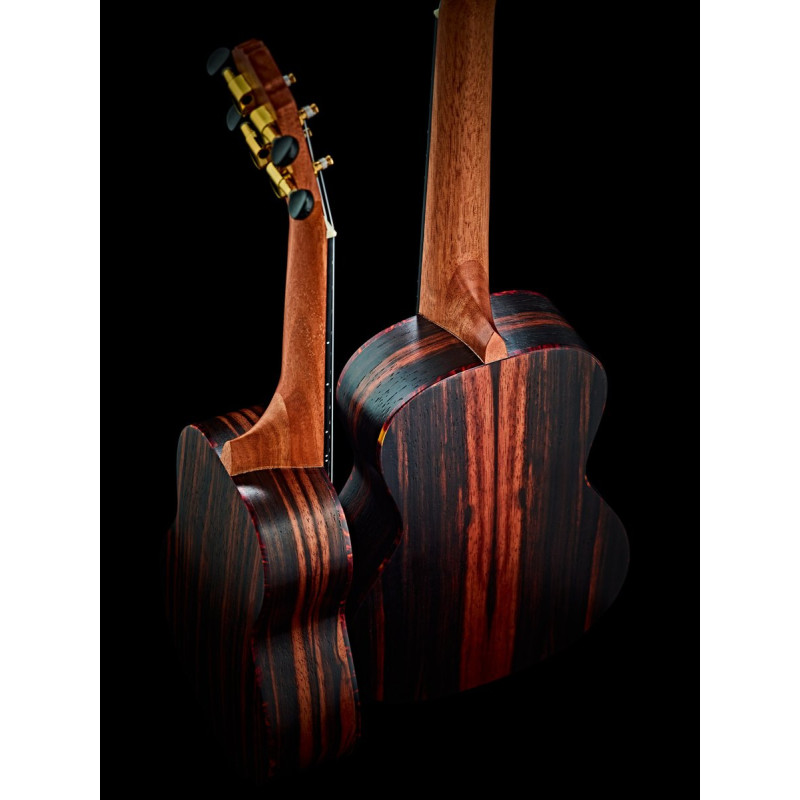 Ortega RUEB-SO Timber Series Soprano Ukulele 4 String - Ebony Natural + Bag