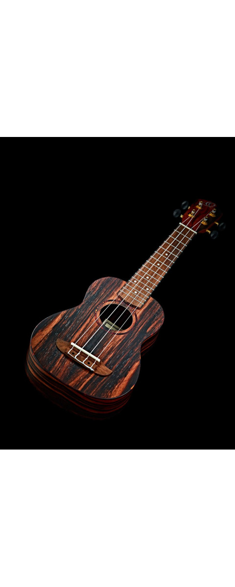 Ortega RUEB-SO Timber Series Soprano Ukulele 4 String - Ebony Natural + Bag
